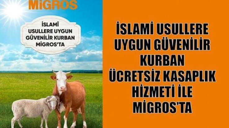 İslami Usullere Uygun Güvenilir Kurban Ücretsiz Kasaplık Hizmeti ile Migros’ta