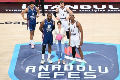 Anadolu Efes basketball team faces FC Bayern Munich during the EuroLeague Round 5 match at Turkcell Basketball Development Centre in Istanbul.